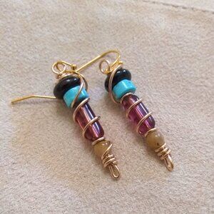 $10 CLEARANCE! Handmade Stacked Dangle Earrings | Colorful Dainty Lightweight